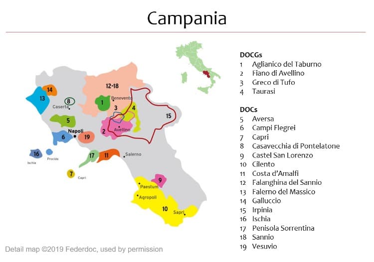 Vinařská mapa Kampánie
